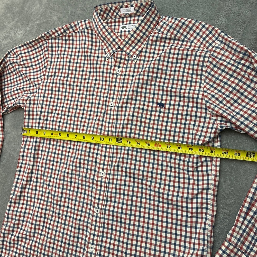 Classic Red and Blue Plaid Men's Casual Shirt - Picture 5 of 7